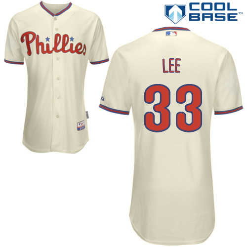 Cliff Lee #33 Youth Baseball Jersey-Philadelphia Phillies Authentic Alternate White Cool Base Home MLB Jersey